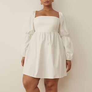 Reformation White Long Sleeve Dress